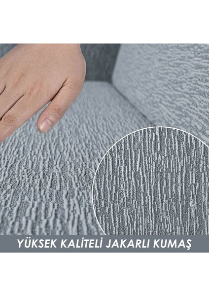 Jakarlı Düz Desen Likralı Esnek Yikanabilir Koltuk Örtüsü 3+2+1+1 Koltuk Takımı Koltuk Kılıfı fiyatları