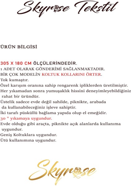 Geniş Ebat Koltuk Örtüsü, 305X180CM Geniş Koltuklara Uygun, Büyük Boy Koltuk Örtüsü ,xxl Örtü Renkl