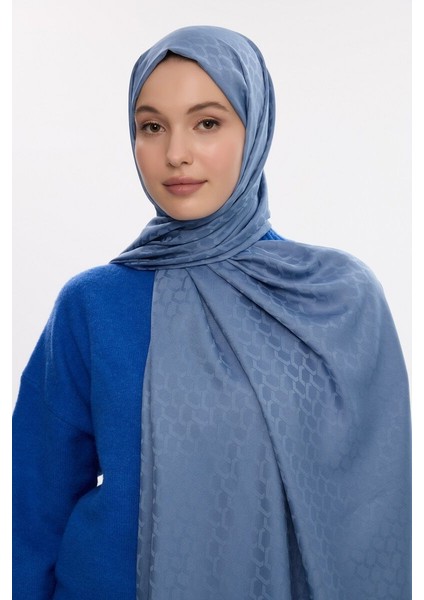 Ipeksi Jakar Koza Desen Şal - Indigo