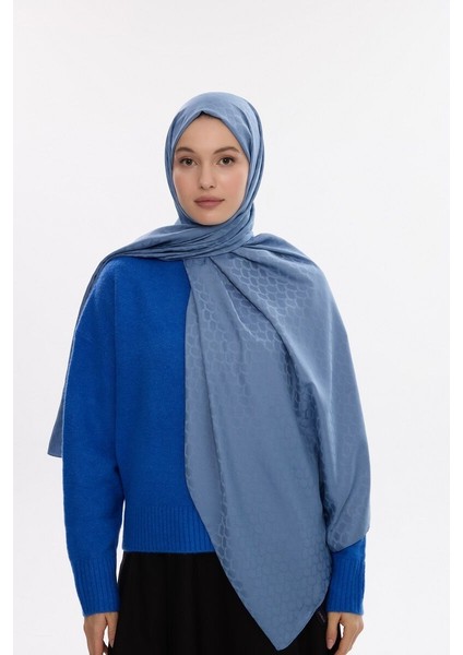 Ipeksi Jakar Koza Desen Şal - Indigo
