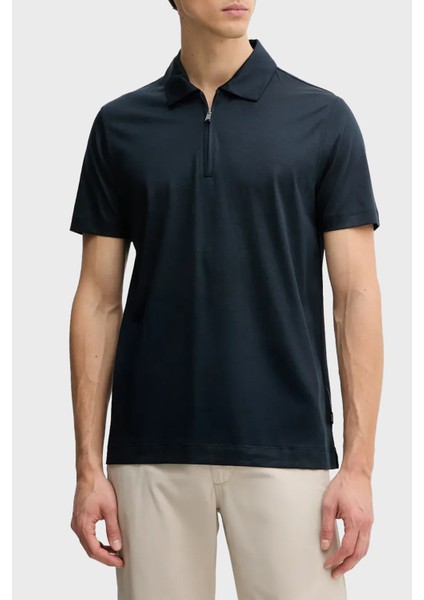 Pamuk Karışımlı Regular Fit Yarım Fermuarlı Polo Yaka T Shirt Erkek Polo Yaka T Shirt 50537954 404