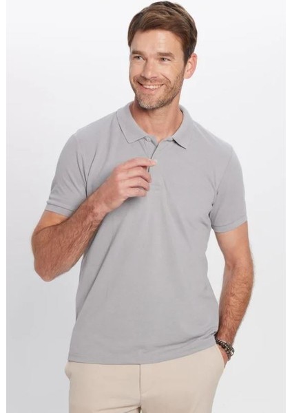 Erkek 5'li Paket Siyah-Gri-Haki-Mavi-Beyaz Slim Fit Dar Kesim Pamuklu Düz Pike Polo Yaka Tişört modelleri