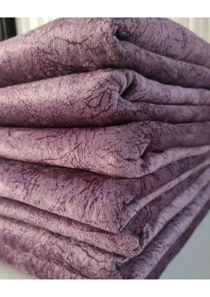 Süngerli Koltuk Çekyat Örtüsü Damar Desenli Parlak Lila Rengi Kaymaz