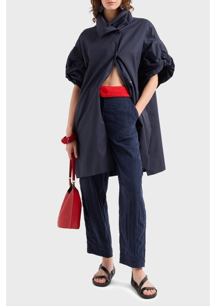 Relaxed Fit Yüksek Bel Düz Paça Cupra Pantolon Bayan Pantolon EW000654 AF12644 UB097 modelleri