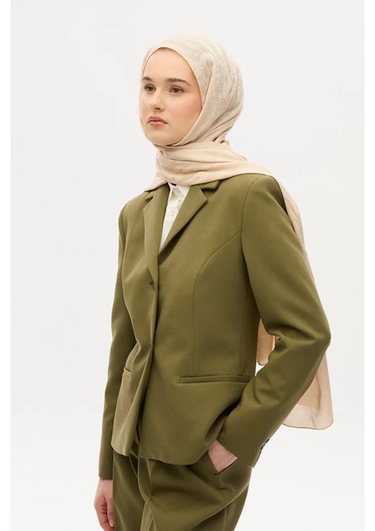 Italyan Jakar Şal Dalga Desen - Haki modelleri