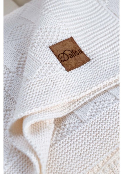 Cups Labirent Desen Triko Örme Koltuk Şalı Beyaz - 130X170 indirimleri