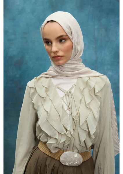 Italyan Jakar Şal Dalga Desen - Taş