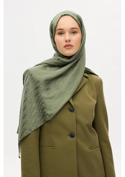 Italyan Jakar Şal Dalga Desen - Haki