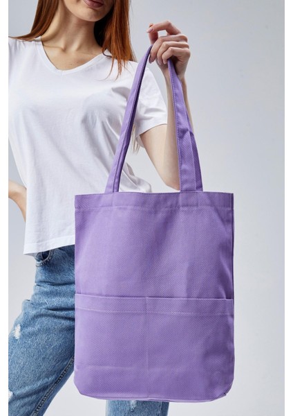 3 Cepli Lila Gabardin Çanta
