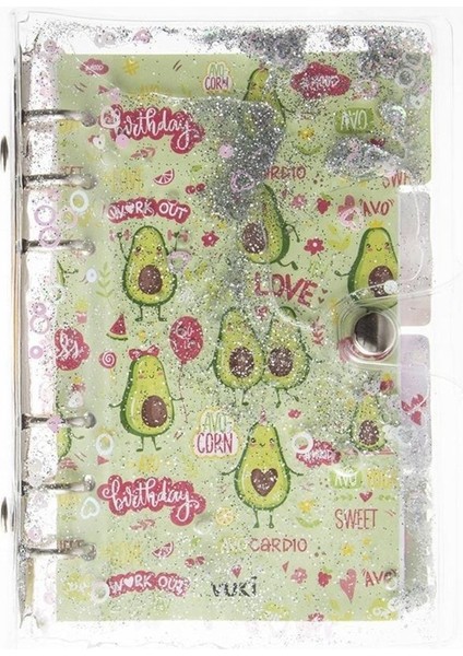 Mekanizmalı Simli ve Sulu Kapaklı Desenli Defter