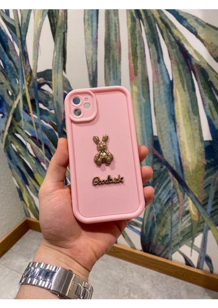 Apple iPhone 11 Uyumlu Sevimli Tavşan Figürlü Koruyucu Silikon Kılıf