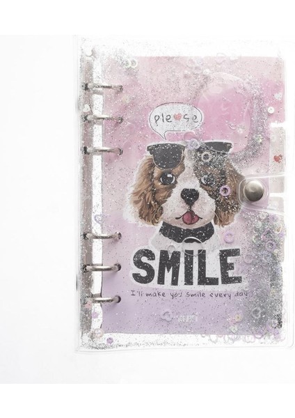 Mekanizmalı Simli ve Sulu Kapaklı Desenli Defter