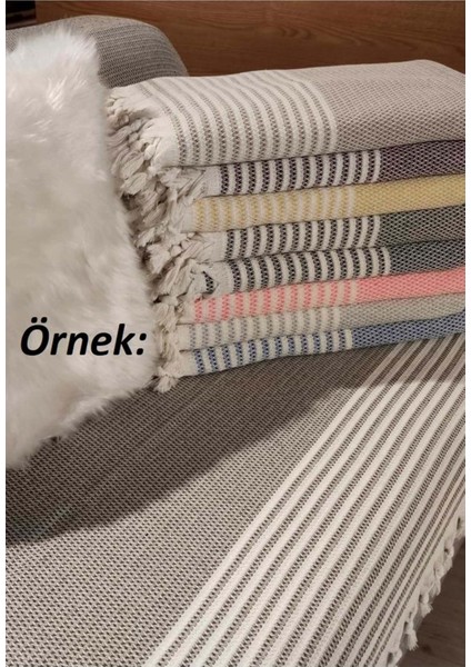 Pamuklu Kaymaz Hasır Dokuma Maxi Kolları Kapatan Koltuk Örtüsü 180X310 Koyu Gri fiyatları