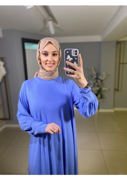 Krep A Form Manşetli Elbise