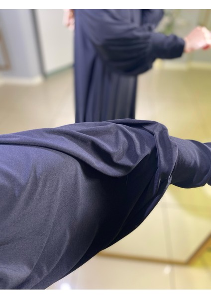 Jarse Omuzu Büzgülü Yakadan Fularlı Elbise