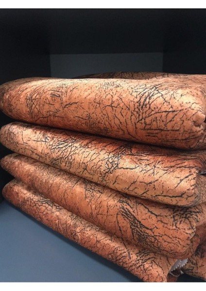 Süngerli Koltuk Çekyat Örtüsü Damar Desenli Parlak ve Kaymaz Kiremit ( 13 Farklı Renk Seçeneği )