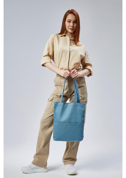 3 Cepli Petrol Mavisi Gabardin Çanta indirimleri