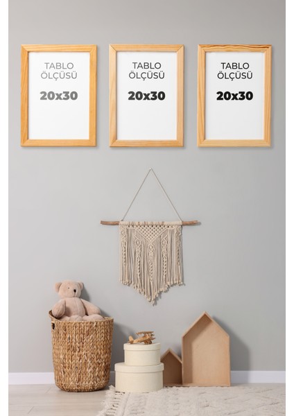Sevimli Hayvanlar 3'lü Tablo Seti – Aslan, Koala ve Panda