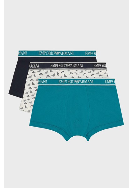Streç Pamuklu Logo Baskılı 3 Pack Boxer Erkek Boxer EM000370 AF10779 MB092