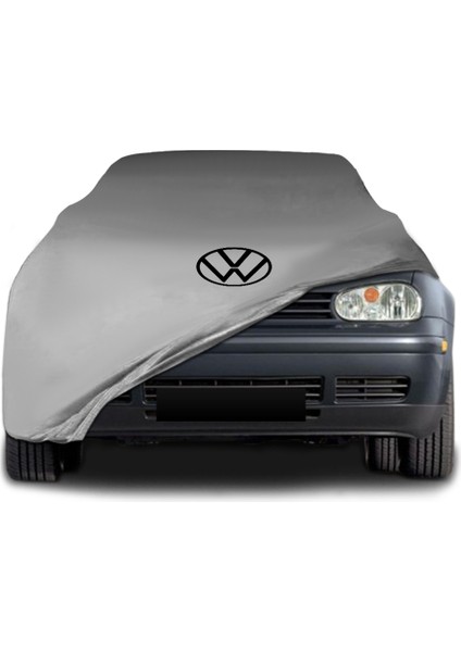 Volkswagen Golf 4 (1997 - 2006) Gri Kumaş Araba Branda Logolu Kumaş Araba Brandası Penye Oto Branda