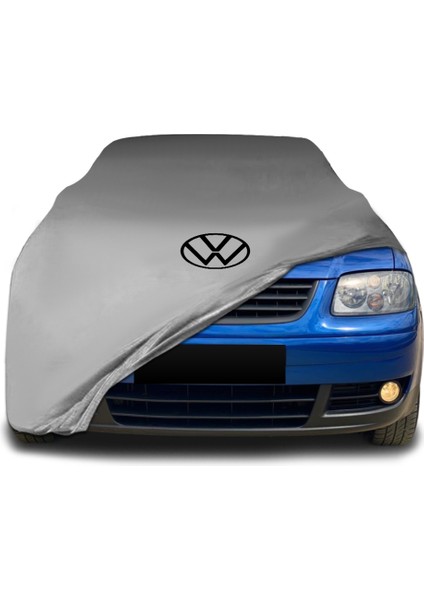 Volkswagen Caddy 3 (2003 - 2010) Gri Kumaş Araba Branda Logolu Kumaş Araba Brandası Penye Oto Branda