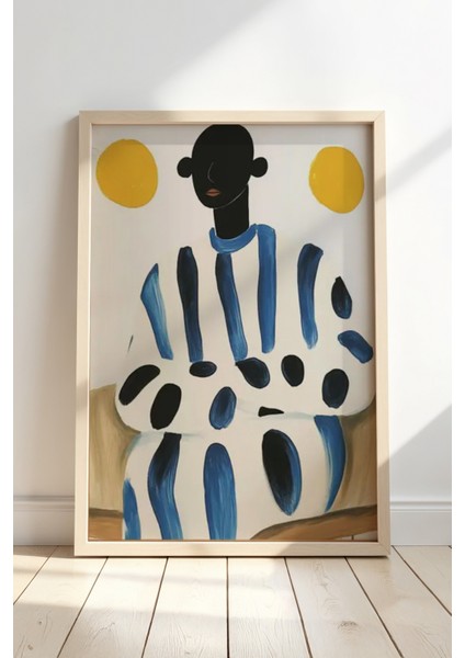 Minimalist Doğal Ahşap Çerçeveli Duvar Tablosu