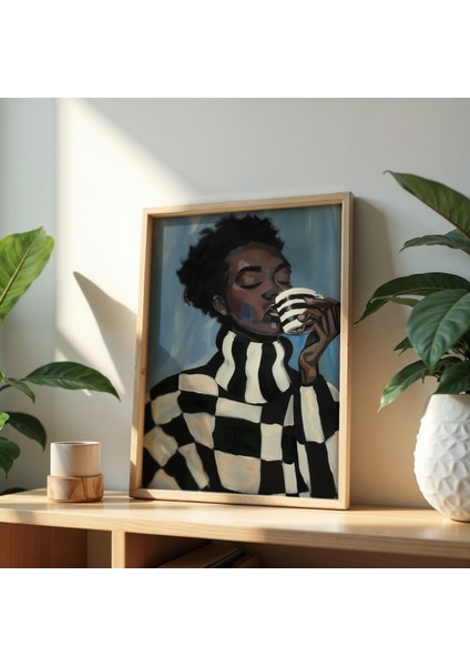 Modern Çizim Doğal Ahşap Çerçeveli Duvar Tablosu fiyatları