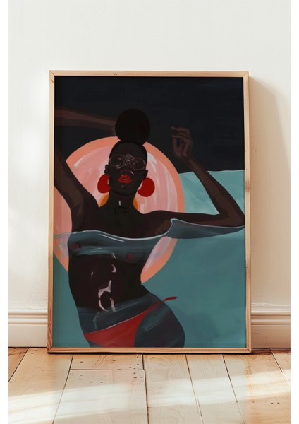 Retro Tarz Doğal Ahşap Çerçeveli Duvar Tablosu