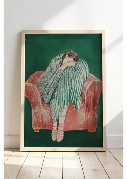 Dekoratif Doğal Ahşap Çerçeveli Duvar Tablosu