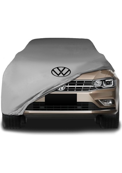 Volkswagen Bora 4 (2018 - ) Gri Kumaş Araba Branda Logolu Kumaş Araba Brandası Penye Oto Branda