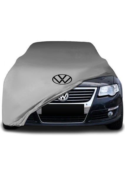 Volkswagen Passat B6 Station Wagon (2005 - 2010) Gri Kumaş Araba Branda Logolu Kumaş Araba Brandası Penye Oto Branda