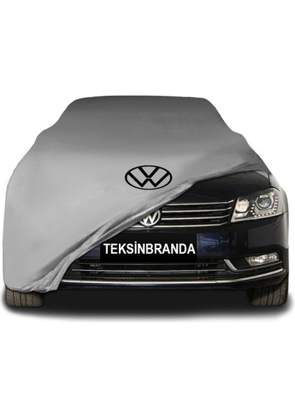 Volkswagen Passat B7 Sedan (2010 - 2014) Gri Kumaş Araba Branda Logolu Kumaş Araba Brandası Penye Oto Branda