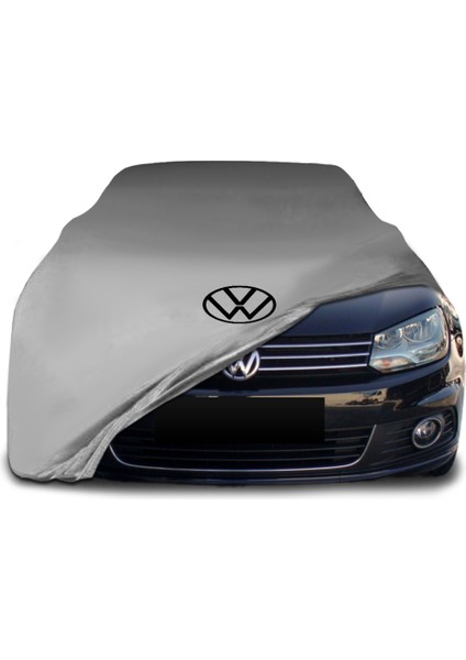 Volkswagen Eos (2006 - 2015) Gri Kumaş Araba Branda Logolu Kumaş Araba Brandası Penye Oto Branda
