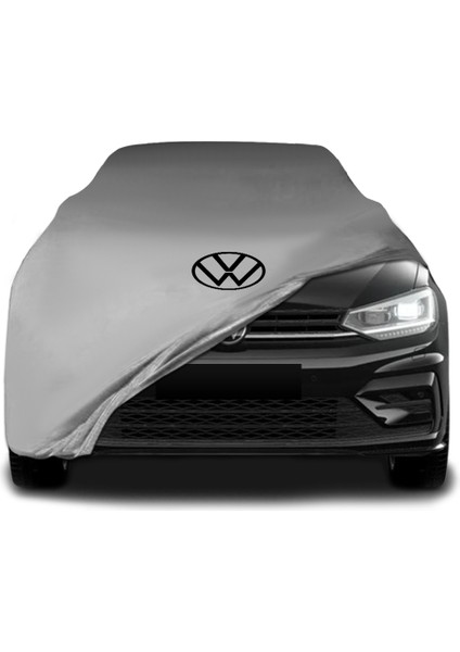 Volkswagen Touran 2 Gri Kumaş Araba Branda Logolu Kumaş Araba Brandası Penye Oto Branda