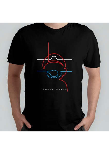 Super Mario Bros %100 Pamuklu Bisiklet Yaka T-Shirt Model 9