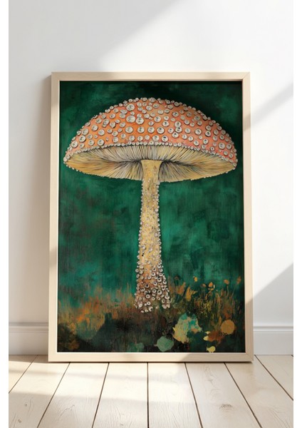 Soyut Sanat Doğal Ahşap Çerçeveli Duvar Tablosu