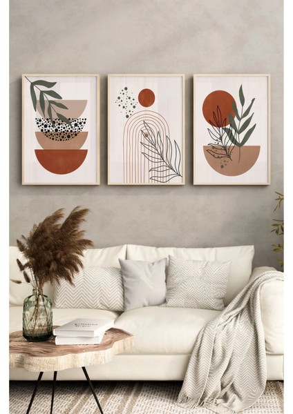 Ahşap Çerçeveli Mdf Tablo Seti Salon ve Oturma Odası Için ÇT3007