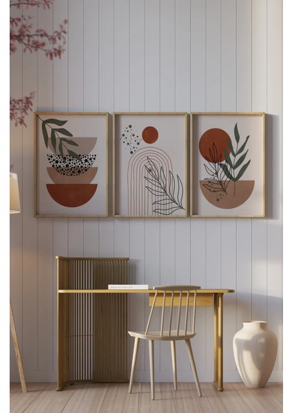 Ahşap Çerçeveli Mdf Tablo Seti Salon ve Oturma Odası Için ÇT3007