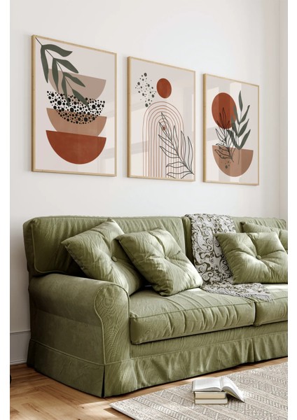 Ahşap Çerçeveli Mdf Tablo Seti Salon ve Oturma Odası Için ÇT3007