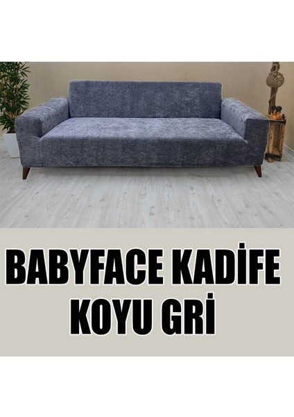 Babyface Kadife Kumaş Renk Kombinli 2 Adet Üçlü & Çekyat- 2 Adet Tekli Set Koltuk Kılıfı fiyatları