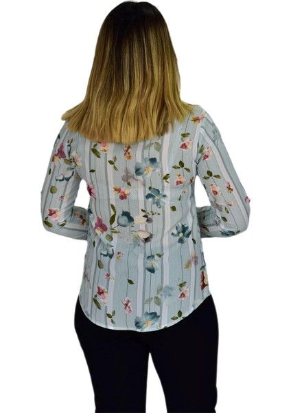 Kadın Yeşil Desenli Bluz BGL-ST00592