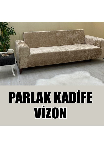 Parlak Kadife Kumaş 2 Adet Üçlü & Çekyat- 2 Adet Tekli Set Koltuk Kılıfı fırsatları