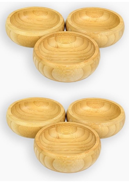 Bambu Ahşap Sosluk ve Çerezlik 10 cm 6'lı Set