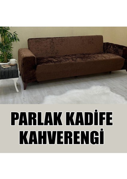 Parlak Kadife Kumaş 2 Adet Üçlü & Çekyat- 2 Adet Tekli Set Koltuk Kılıfı fırsatları