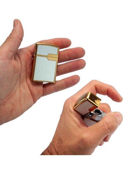 Şık Kapaklı Metal Pürmüz Çakmak – Güçlü Alev, Lüks Tasarım
