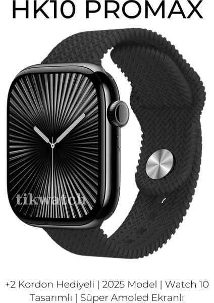 HK10 Promax Watch 10 Akıllı Saat 3 Kordon Hediyeli
