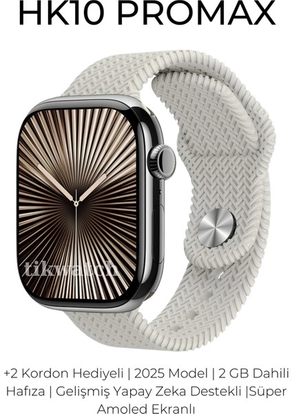 HK10 Promax Watch 10 Akıllı Saat 3 Kordon Hediyeli