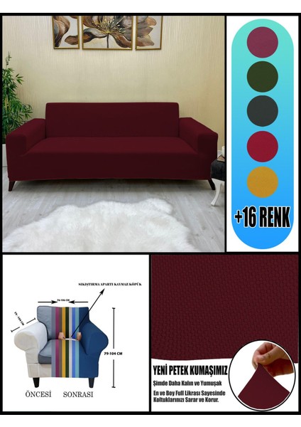 Petek Kumaş Üçlü Koltuk & Çekyat Koltuk Kılıfı