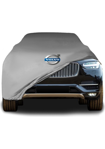 Volvo XC90 Gri Kumaş Araba Branda Logolu Kumaş Araba Brandası Penye Oto Branda