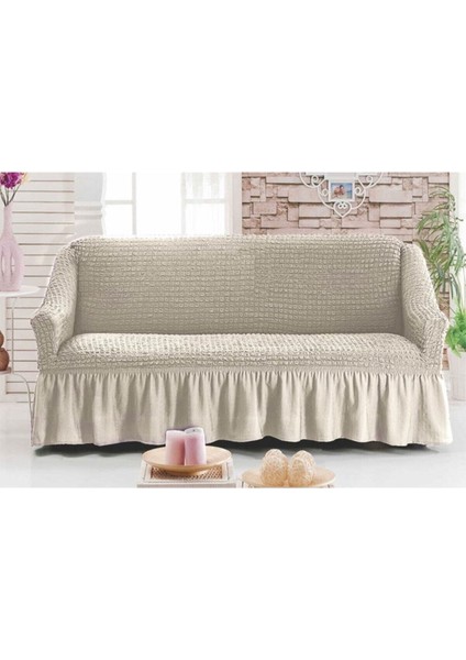 Natural Renk 3 Lü Kanepe Sfrgri Bürümcük Koltuk Kanepe Örtüsü Standart Lastıklı Çekyat Kılıf